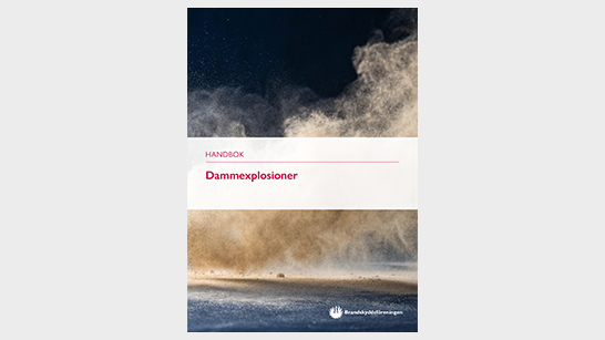 Damm i närbild, omslagsbild till handboken Dammexplosioner