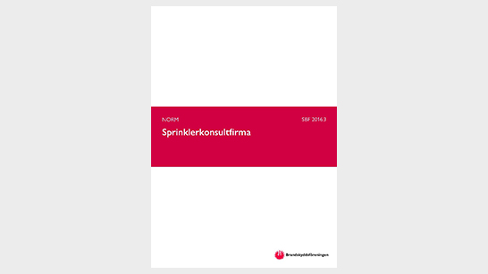 Omslag till SBF 2016:3 Norm Sprinklerkonsultfirma