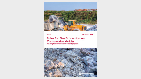 Cover SBF 127:17 Rules for fire protection on construction vehicles