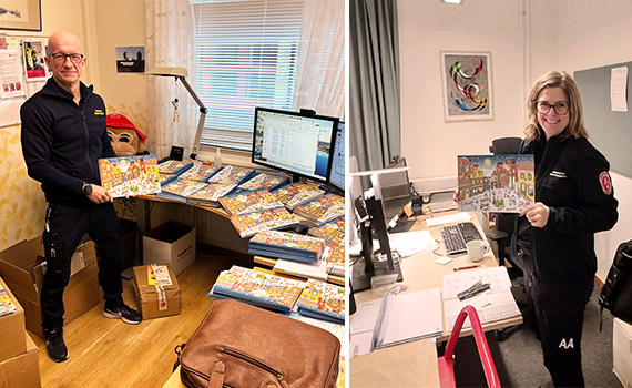 Bild på personer som håller i Flammykalender