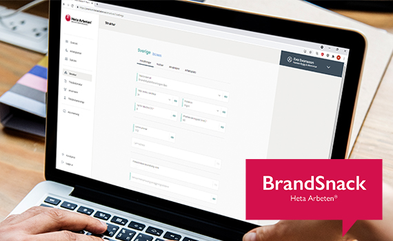 Heta Arbeten Premium på en datorskärm och texten Brandsnack Heta Arbeten