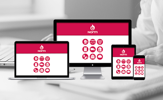 3 digitala enheter som visar tjänsten eNorm