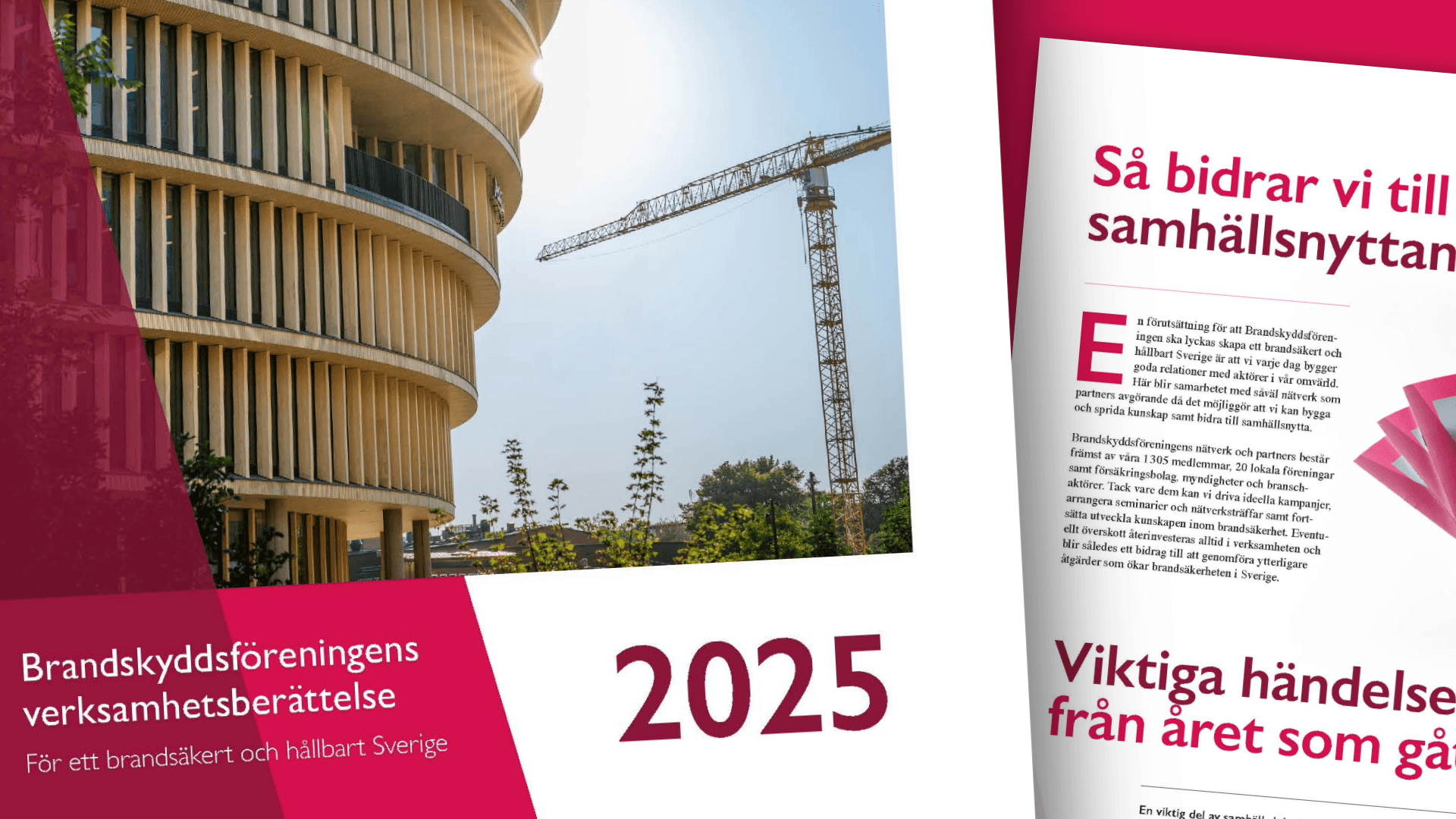 Framsidan av Brandskyddsföreningens verksamhetsberättelse 2025