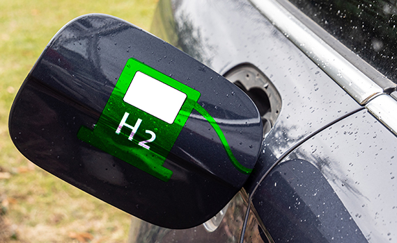 H2 logotyp på fordons tanklock