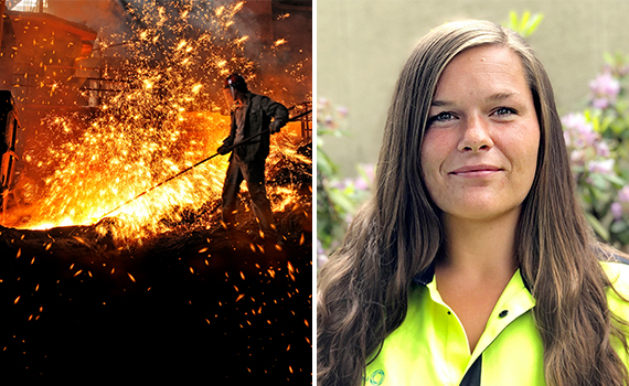 Gnistbildning vid ståltillverkning och Angelica Olsson