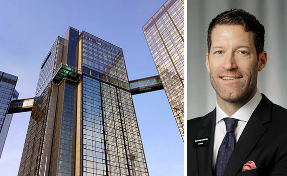 Gothia Towers tre torn och en bild på Kristian Hansson