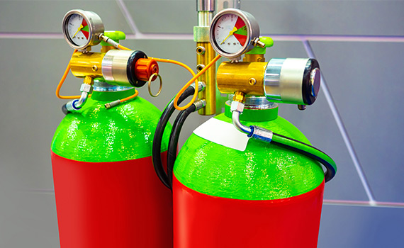 Två gassläcksbehållare