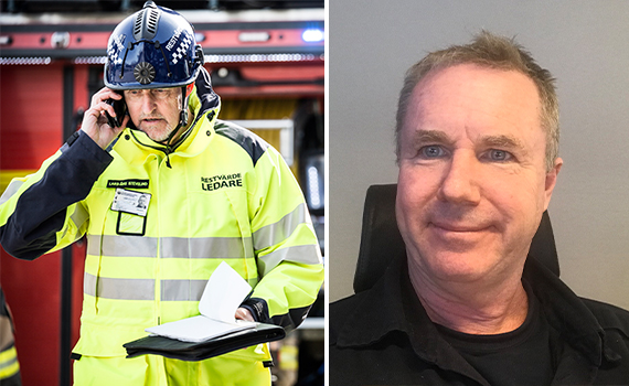 Restvärdeledare som pratar i mobiltelefon och bild på Måns Krook