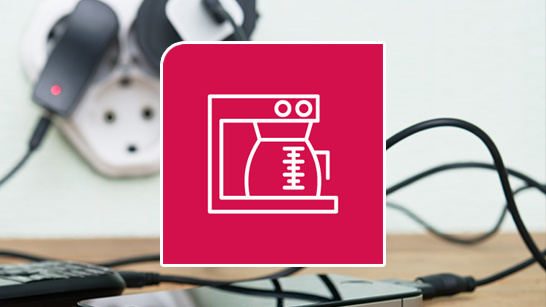 Symbol för elektronik och en bakgrund på ett eluttag