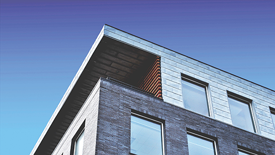 Ett hörn av en byggnad