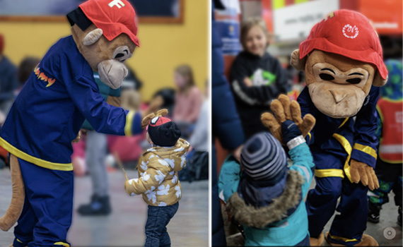 Flammy på en brandstation