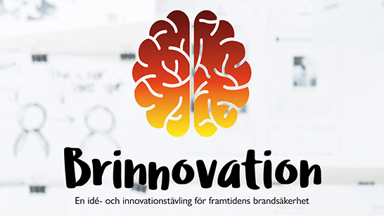 Orange logga och texten Brinnovation - en idé- och innovationstävling för framtidens brandsäkerhet