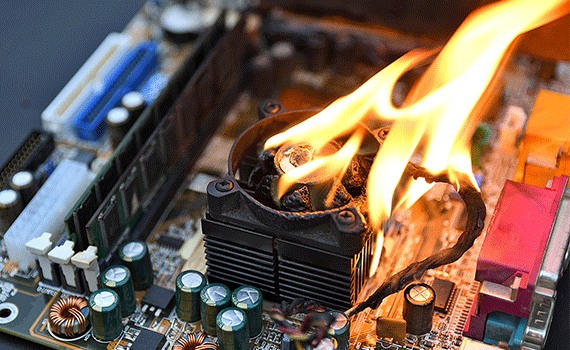 Teknisk produkt som brinner